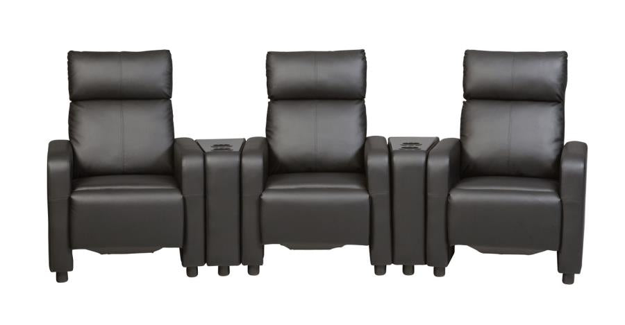 Toohey - Toohey Home Theater Push Back Recliner Black