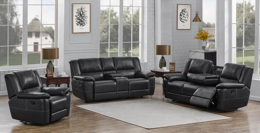 Lee - Lee Rolled Back Glider Recliner Black