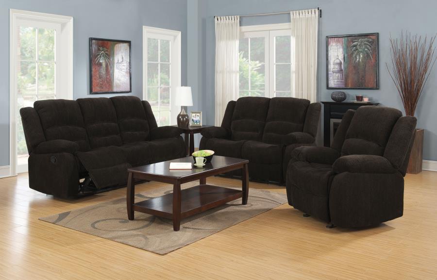 Gordon - Gordon Upholstered Tufted Living Room Set Chocolate Brown