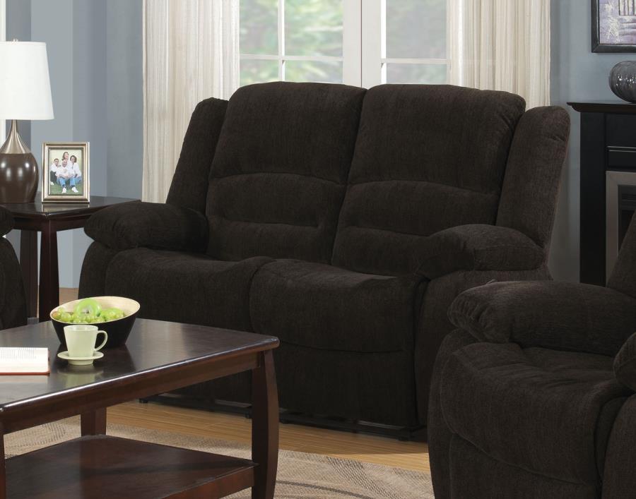Gordon - Gordon Pillow Top Arm Motion Loveseat Chocolate