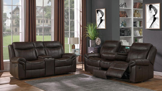 Sawyer - Sawyer Upholstered Tufted Living Room Set Cocoa Brown
