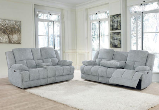 Waterbury - Waterbury 2-piece Pillow Top Arm Power Living Room Set Grey