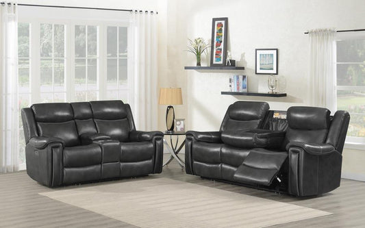 Shallowford - Shallowford 2-piece Power^2 Living Room Set Hand Rubbed Charcoal