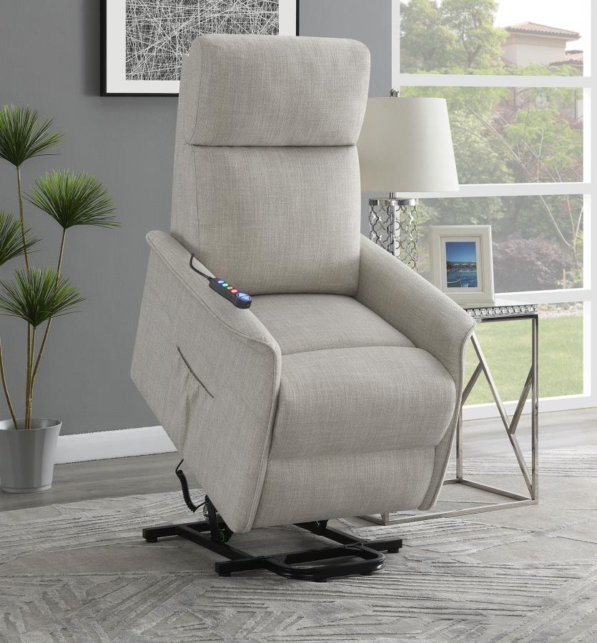 Herrera - Herrera Power Lift Recliner with Wired Remote Beige