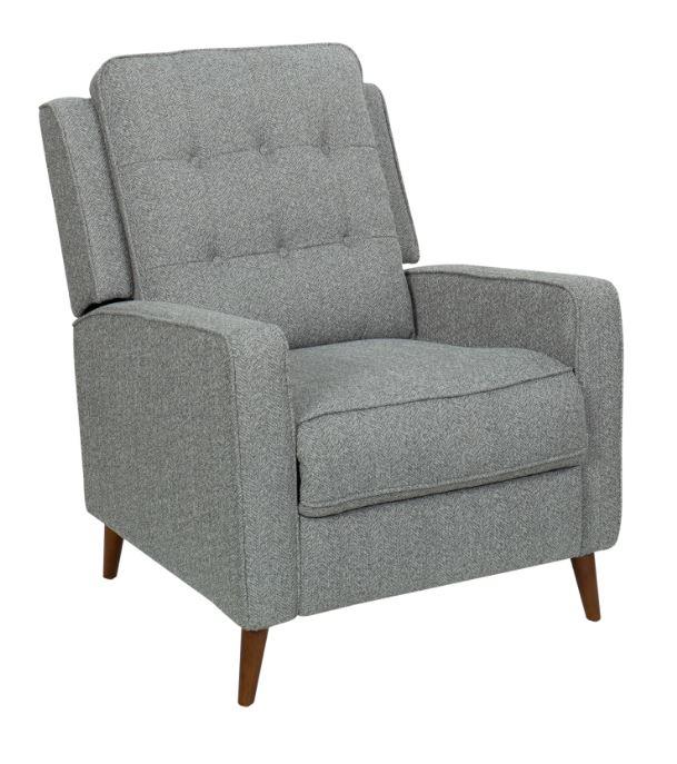 Davidson - Davidson Upholstered Tufted Push Back Recliner Grey