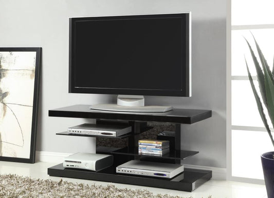 Matteo - Matteo 2-shelf TV Console Glossy Black