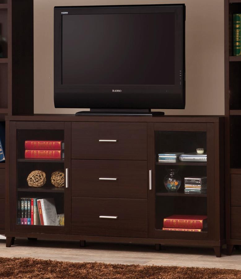 Lewes - Lewes 2-door TV Stand with Adjustable Shelves Cappuccino