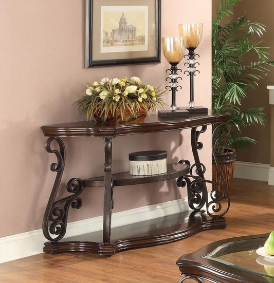 Laney - Laney Sofa Table Deep Merlot and Clear