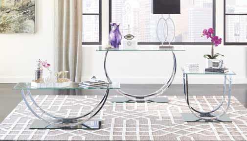 Danville - Danville U-shaped Sofa Table Chrome