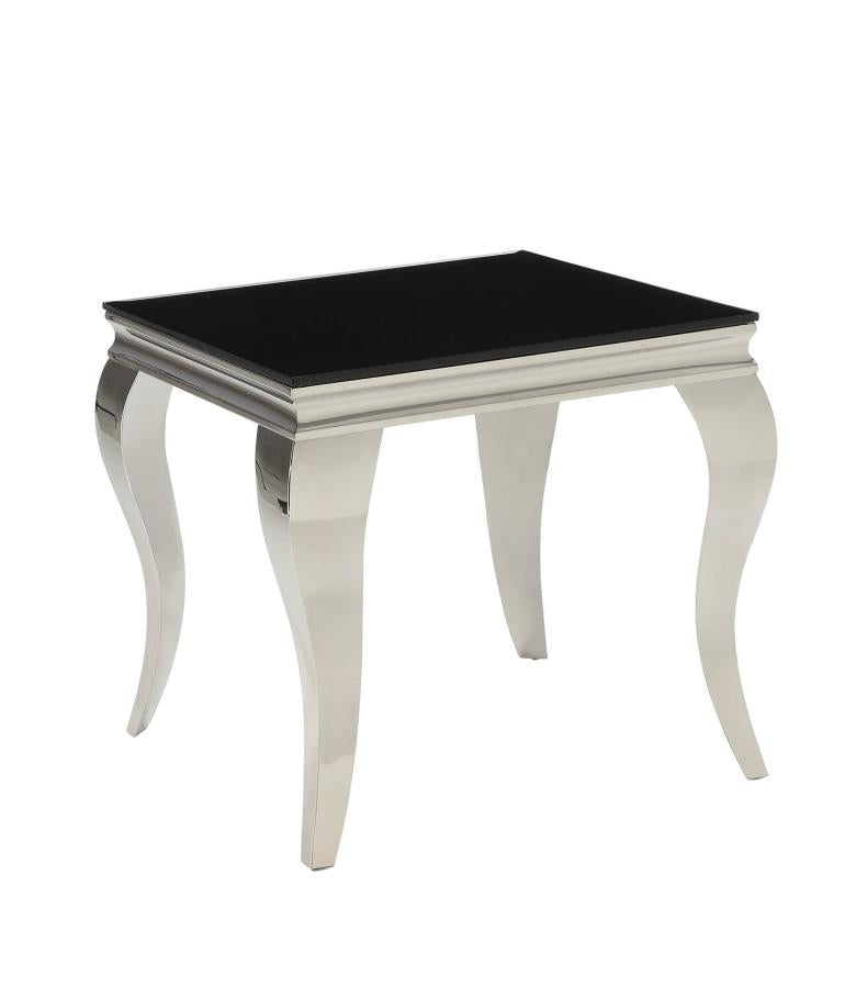Luna - Luna Square End Table Chrome and Black