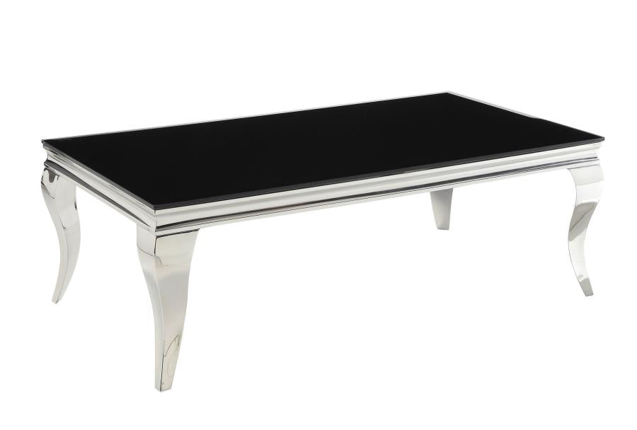 Luna - Luna Rectangular Coffee Table Chrome and Black