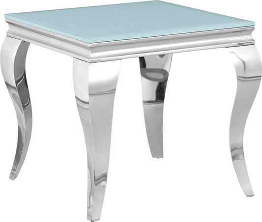 Luna - Luna Square End Table White and Chrome