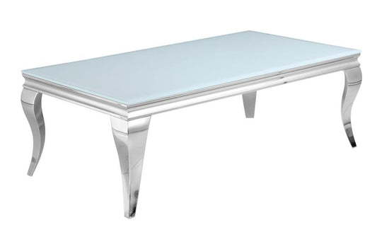 Luna - Luna Rectangle Coffee Table White and Chrome