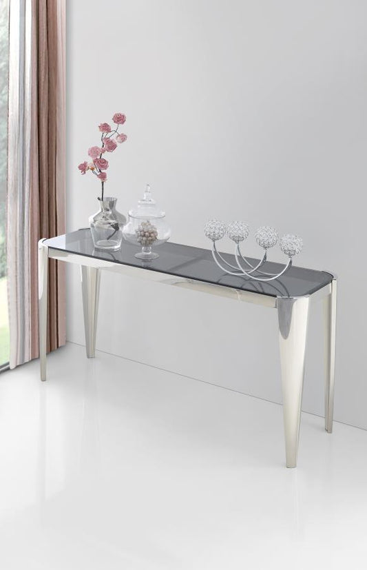 Desmond - Rectangle Glass Top Sofa Table Silver and Grey