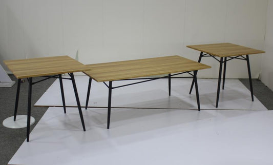Draven - 3-piece Wooden Top Occasional Table Set Light Brown and Black