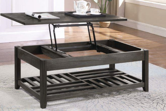 Cliffview - Cliffview Lift Top Coffee Table with Storage Cavities Grey