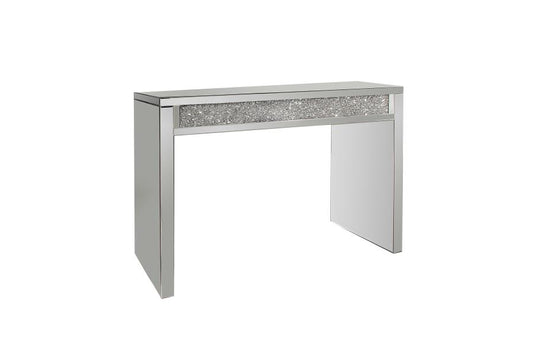 Gillian - Gillian Rectangular Sofa Table Silver and Clear Mirror
