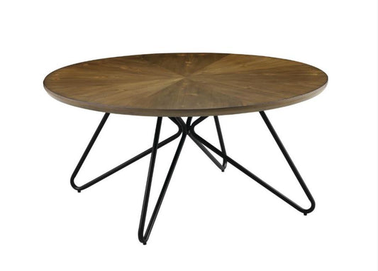 Brinnon - Brinnon Round Coffee Table Dark Brown and Black