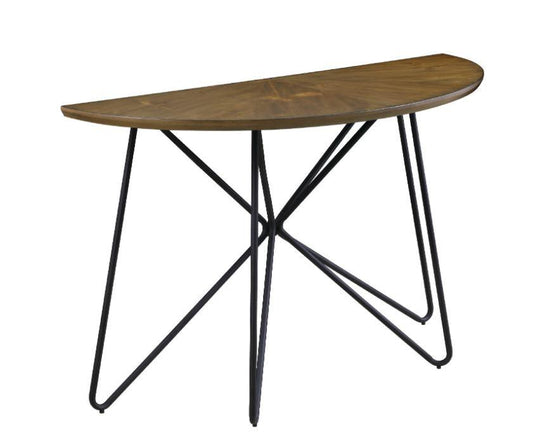 Brinnon - Brinnon Semicircle Sofa Table Dark Brown and Black