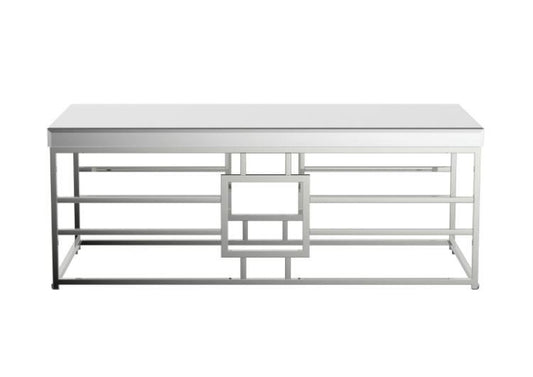 Dafina - Dafina Geometric Frame Rectangular Coffee Table Chrome