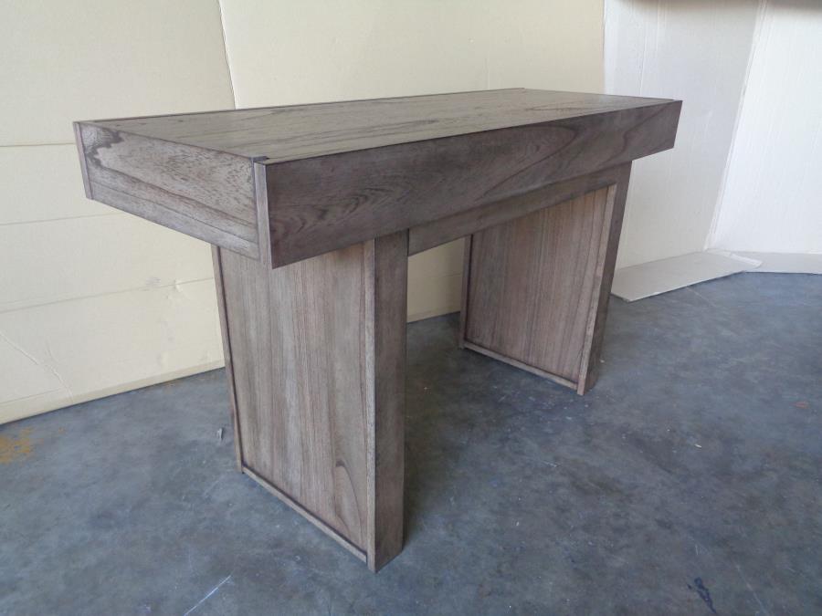 Owen - Owen Rectangle Sofa Table with Hidden Storage Wheat Brown