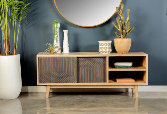 Juno - TV Console with Sliding Doors Natural