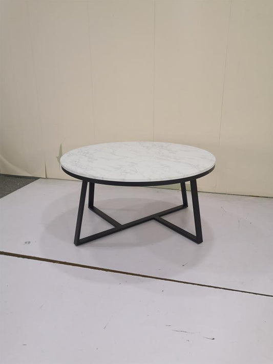 Hugo - Hugo Round Coffee Table White and Matte Black
