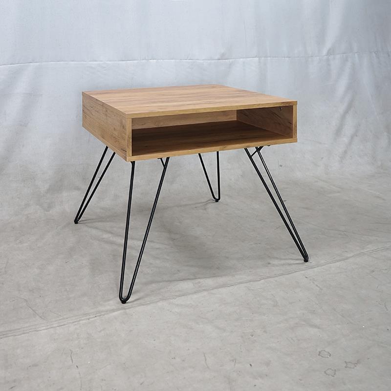Fanning - Fanning Square End Table with Open Compartment Golden Oak and Black