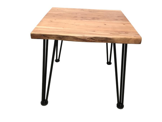 Zander - Zander End Table with Hairpin Leg Natural and Matte Black