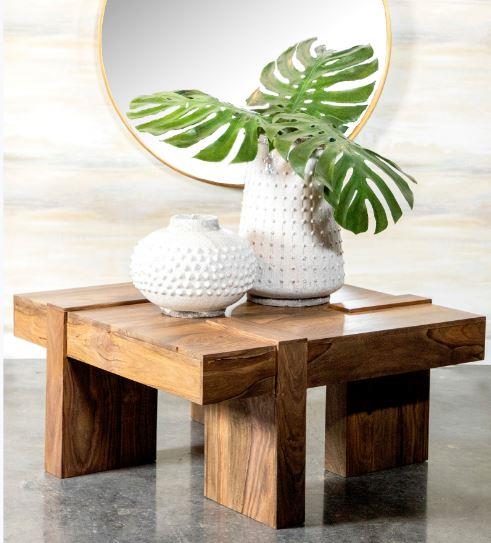 Skeet - Skeet Wooden Square Coffee Table Natural Sheesham