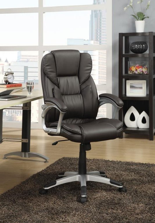 Kaffir - Kaffir Adjustable Height Office Chair Dark Brown and Silver