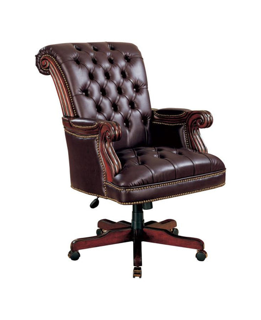 Calloway - Calloway Tufted Adjustable Height Office Chair Dark Brown