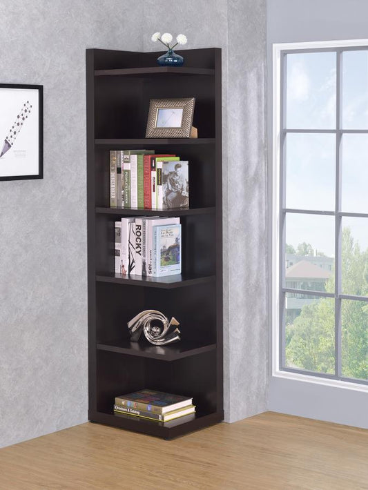 Pinckard - Pinckard 6-tier Corner Bookcase Cappuccino
