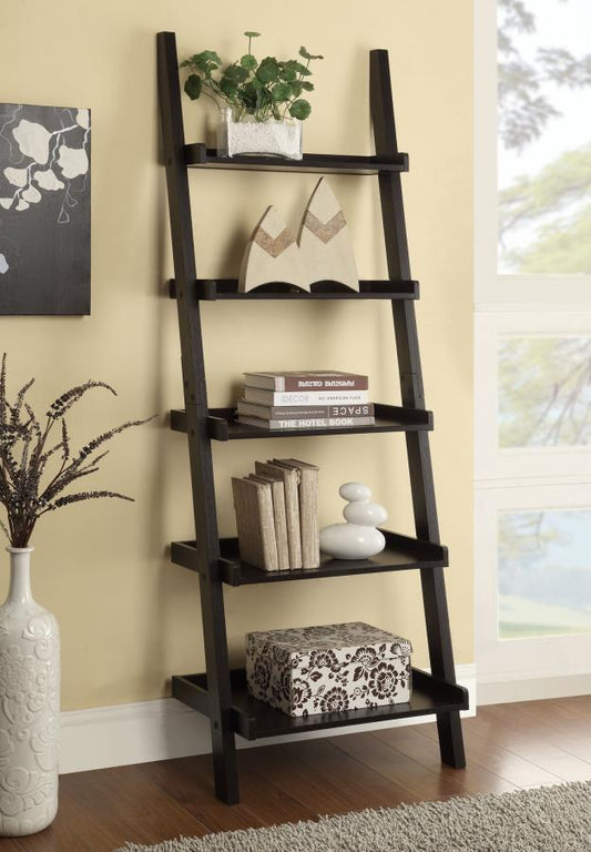 Colella - Colella 5-shelf Ladder Bookcase Cappuccino