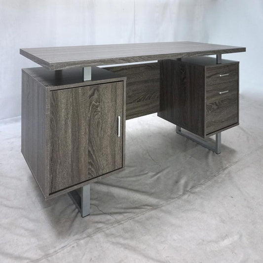 Lawtey - Lawtey Floating Top Office Desk Weathered Grey