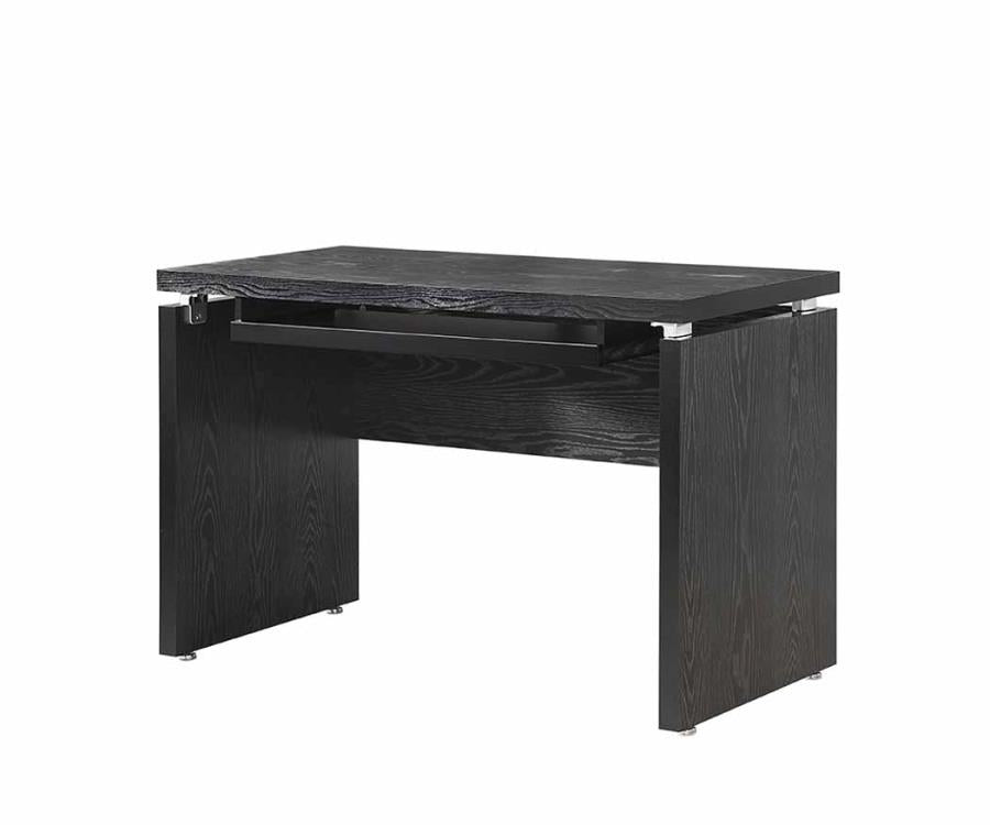 Russell - Russell Computer Desk with Keyboard Tray Black Oak