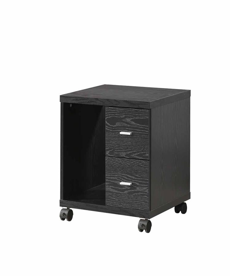Russell - Russell 2-drawer CPU Stand Black Oak