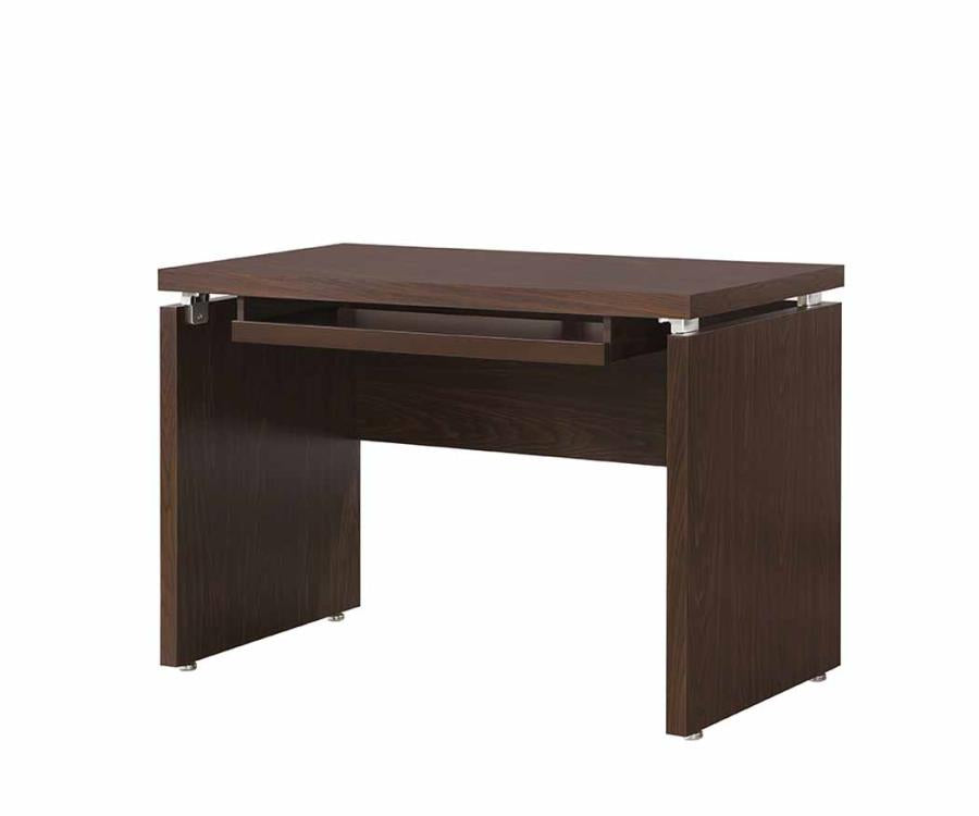 Russell - Russell Computer Desk with Keyboard Tray Medium Oak
