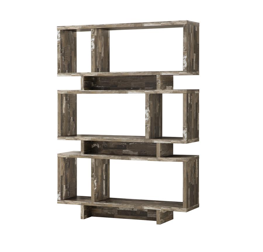 Roman - Roman 3-tier Geometric Bookcase Salvaged Cabin