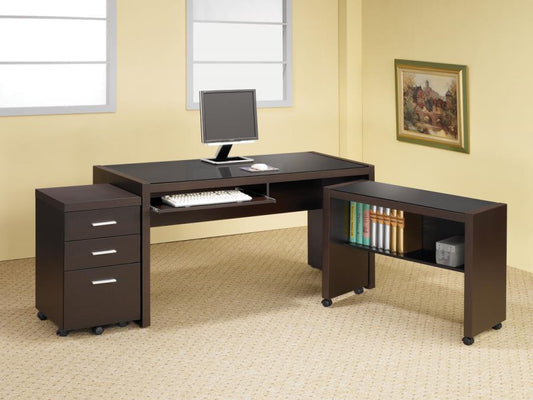 Skeena - Skeena Computer Desk with Keyboard Drawer Cappuccino