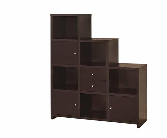 Spencer - Spencer Bookcase with Cube Storage Compartments Cappuccino