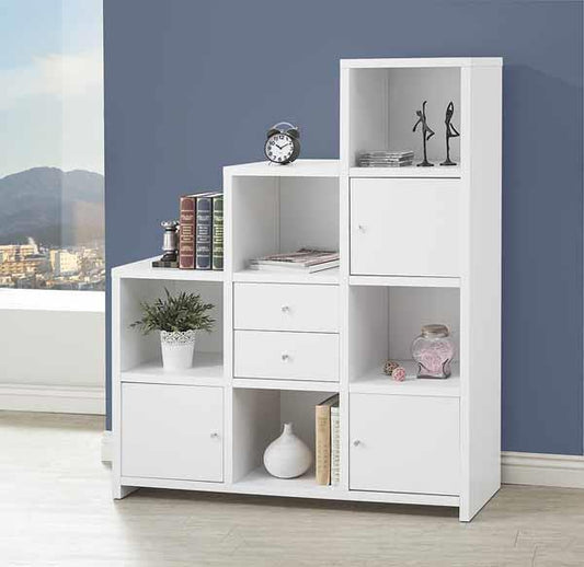 Spencer - Spencer Bookcase with Cube Storage Compartments White