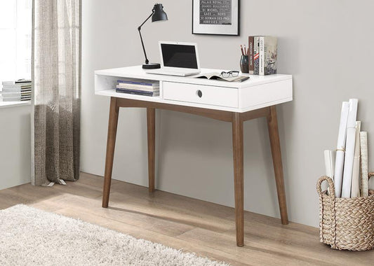 Bradenton - Bradenton 1-drawer Writing Desk White and Walnut