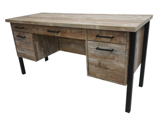 Samson - Samson 4-drawer Office Desk Weathered Oak