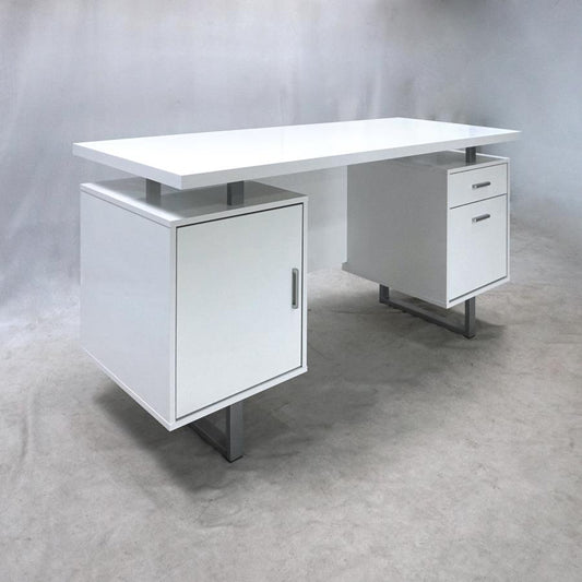 Lawtey - Lawtey Floating Top Office Desk White Gloss