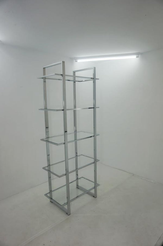 Hartford - Hartford Glass Shelf Bookcase Chrome