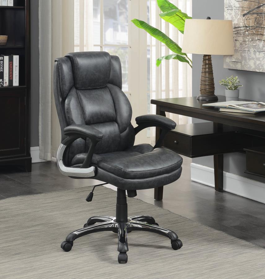 Nerris - Nerris Adjustable Height Office Chair with Padded Arm Grey and Black