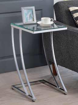 Cayden - Cayden Rectangular Top Accent Table Chrome and Clear