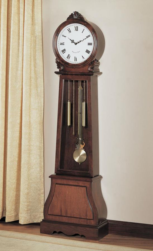 Narcissa - Narcissa Grandfather Clock with Chime Brown Red