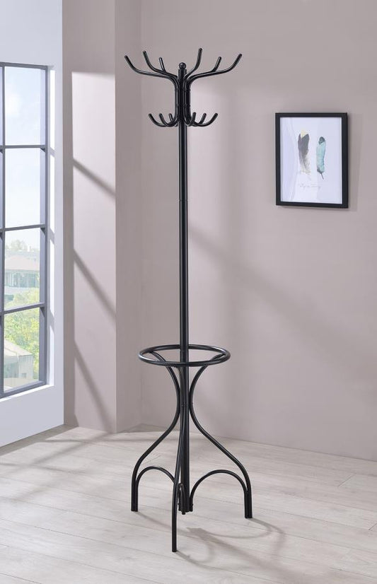 Kiefer - Kiefer Coat Rack with 12 Hooks Black
